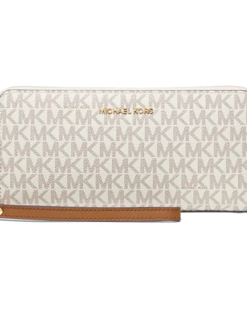 Michael Kors Beige and Brown Signature MK Tote and matching wallet. NEW $300